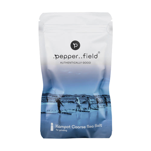 Coarse sea salt from Kampot suitable for a grinder