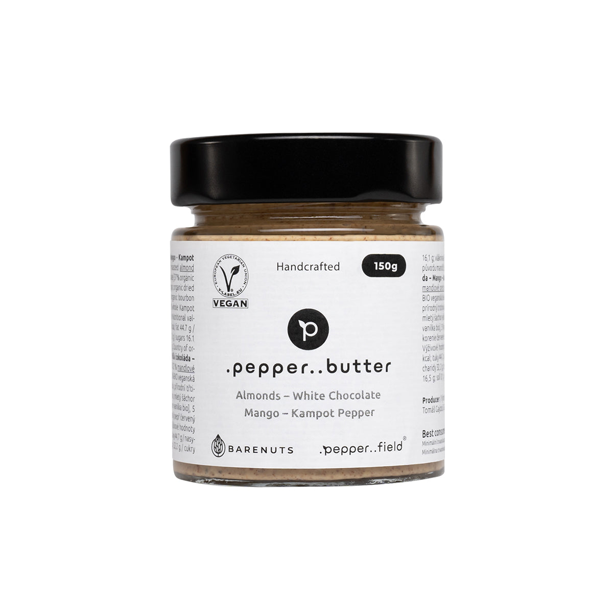 Beurre d'amande avec chocolat blanc, mangue et poivre de Kampot (150 g)
