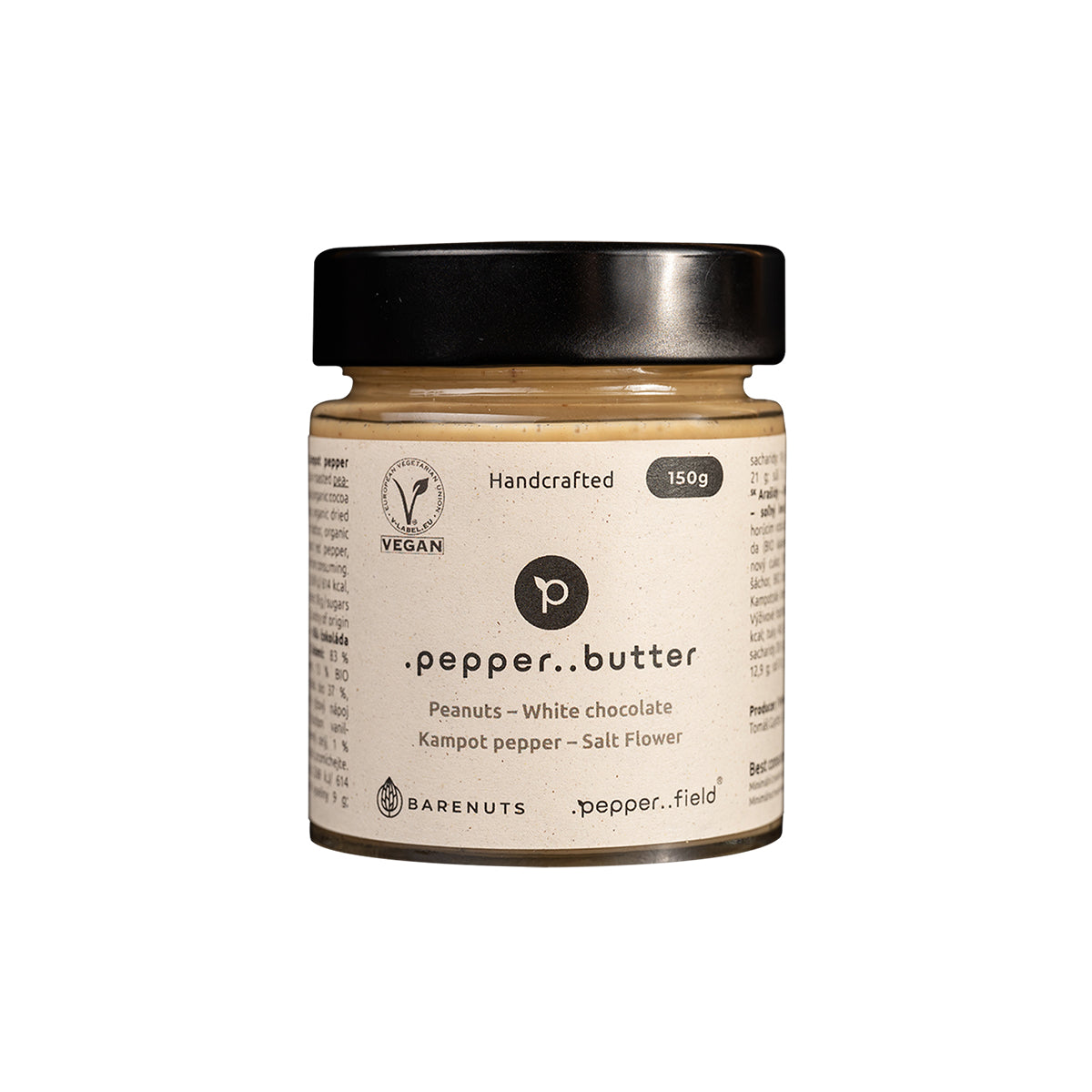 Beurre de cacahuète avec fleur de sel, chocolat blanc et poivre de Kampot (150 g)