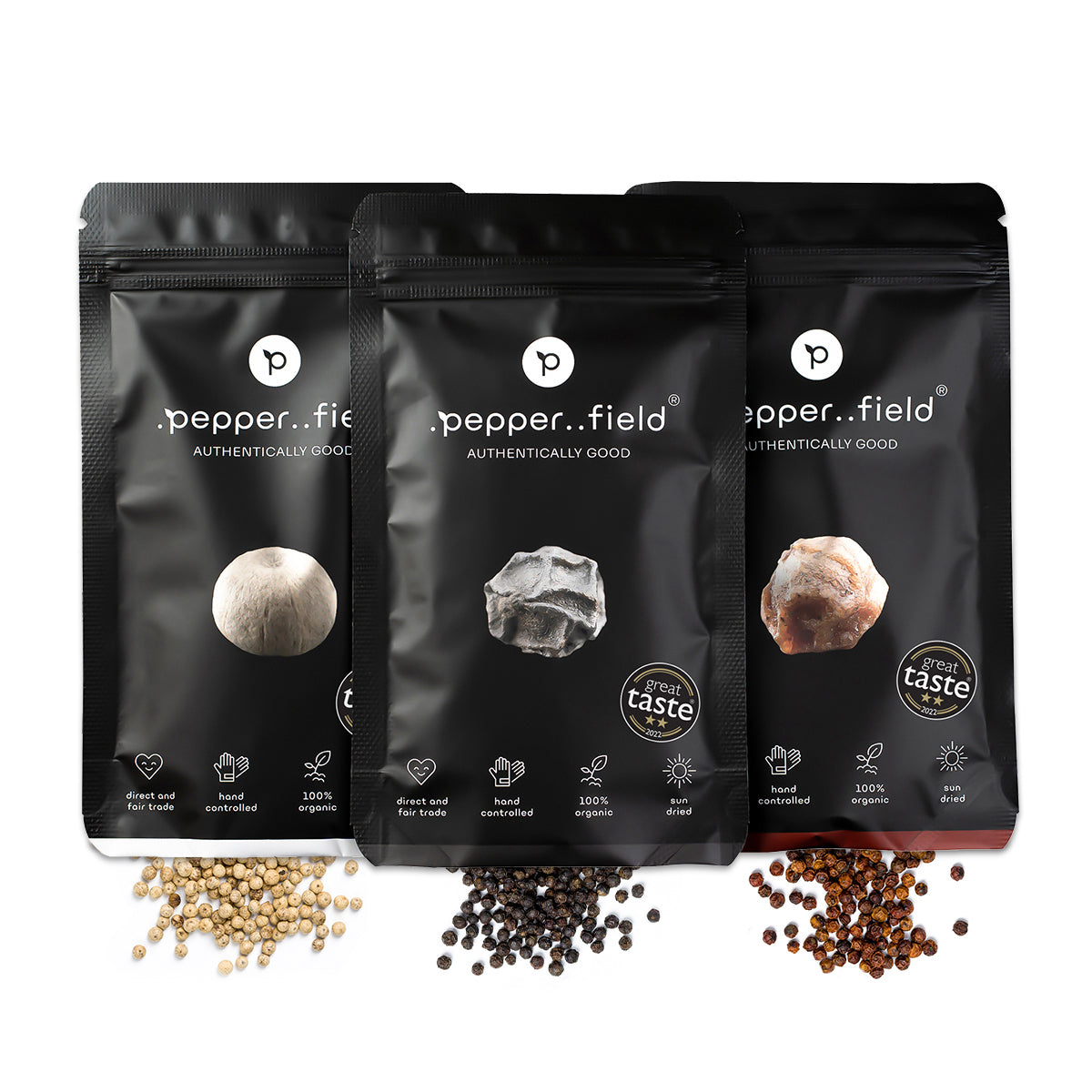 Poivre de Kampot noir, rouge et blanc (3× 50 g)