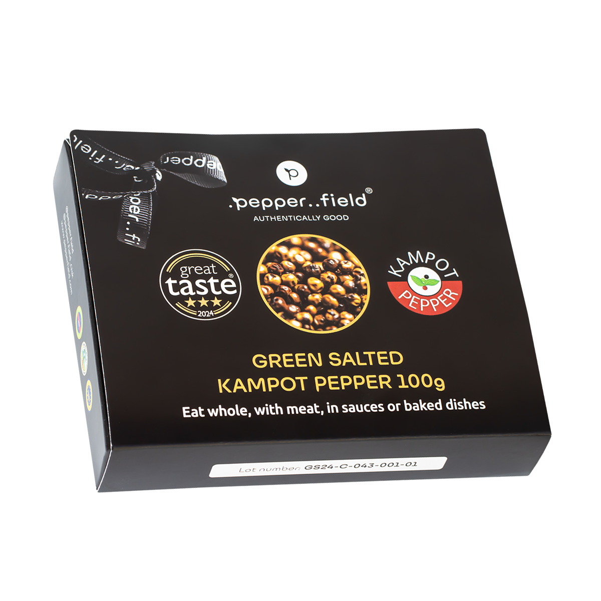Dárkové balení – zelený Kampotský pepř v solném květu 100 g