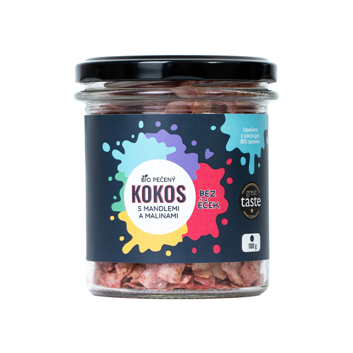 Bio pečený kokos s lyofilizovanými malinami 100g
