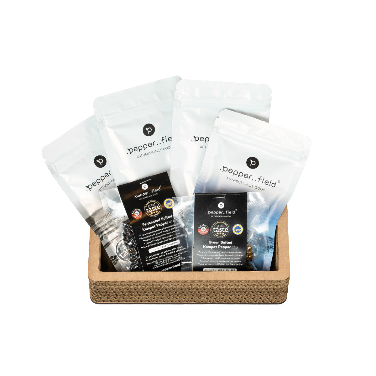 A set of small vials (3x10g) in a gift box made of designer cardboard